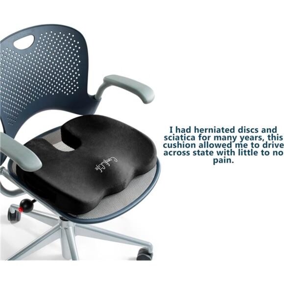 Memory foam seat cushion coccyx tailbone pain relief office car seat pad support - Picture 6 of 7